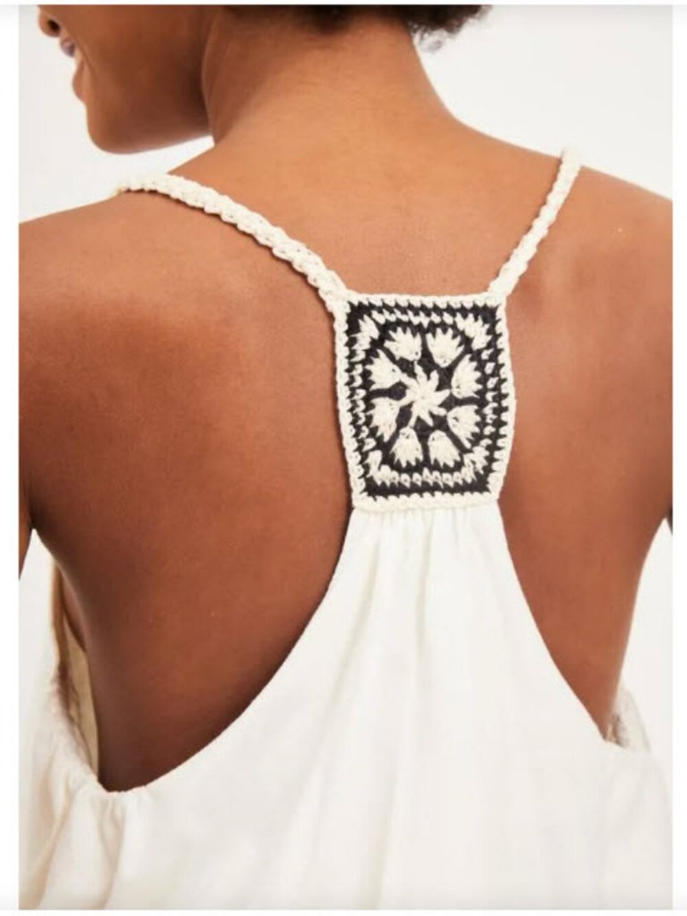 NWT Womens Dress To (Item- 21) Cream Crochet Strappy Bubble Tank Top P US/XS